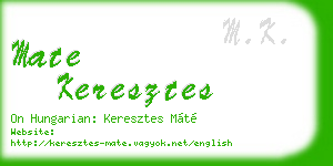 mate keresztes business card